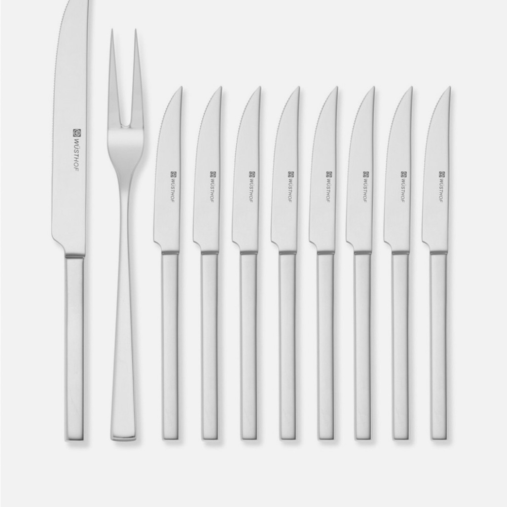 Wusthof 10 Piece Presentation Steak & Carving Set - Silver and Brown - Picture 5 of 5